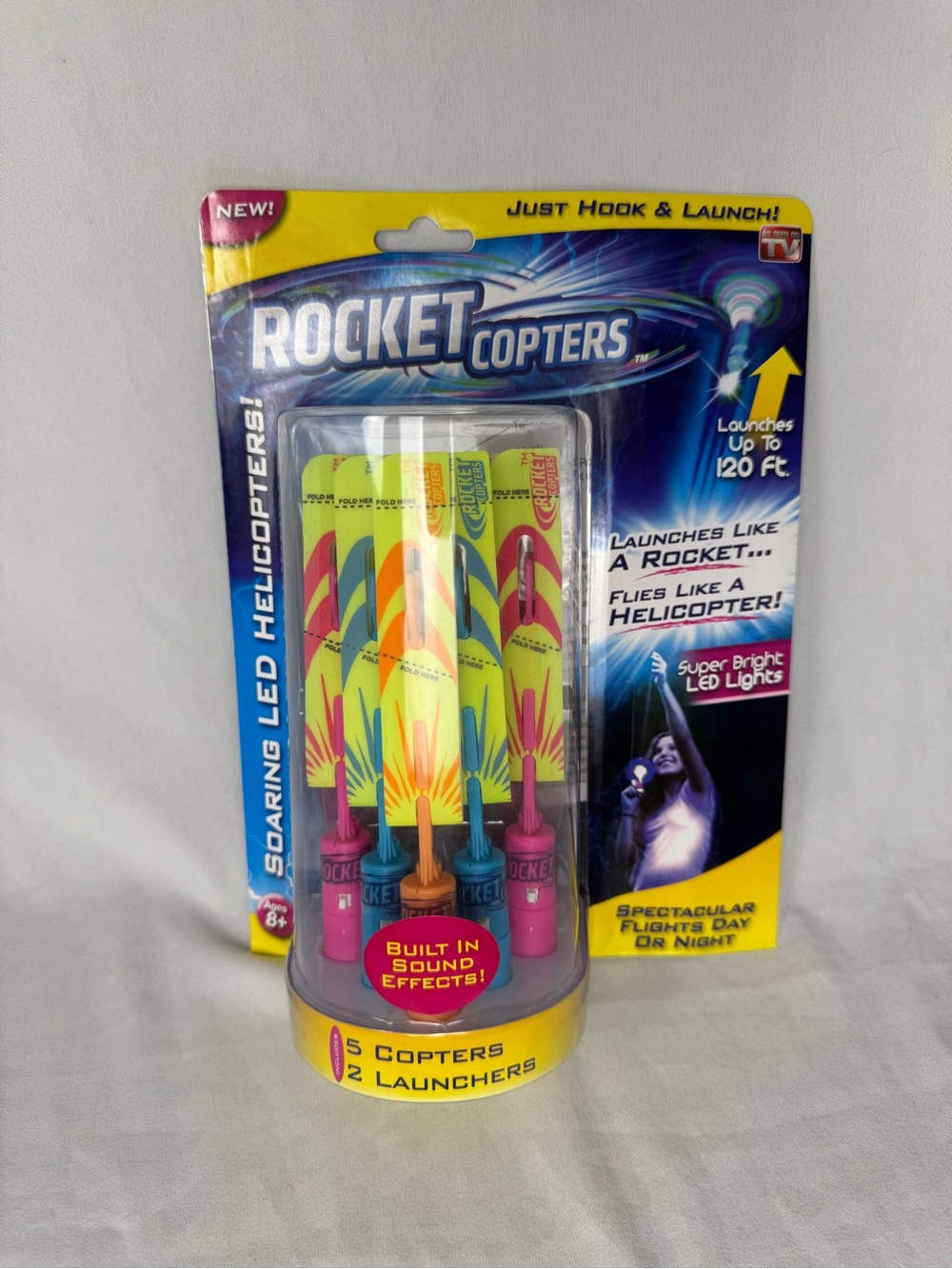 🚀 Rocket Copters LED Soaring Helicopters 5 Copters & 2 Launchers Outdoor Flying
